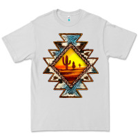 Dove Grey cowhide leopard sunset aztec Premium Tee - JahusDesignShop
