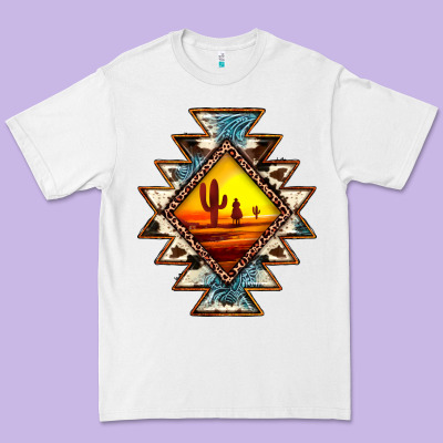 Cowhide Leopard Sunset Aztec Premium Tee Designed By Jahusdesignshop