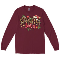 Burgundy santa baby Long Sleeve Tee - MaliasSmallBusiness
