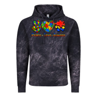 Cloud Black Peace Love Autism Vintage Hoodie - Jasminsmagicworld