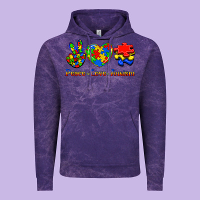 Peace Love Autism Vintage Hoodie Designed By Jasminsmagicworld