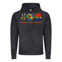 Vintage Black Peace Love Autism Vintage Hoodie - Jasminsmagicworld