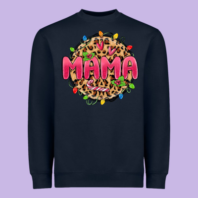 Mama Christmas Lights Heavyweight Sweatshirt Designed By Maliassmallbusiness