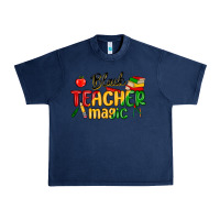 Navy black teacher magic juneteenth Urban Heavy Tee - MaliasSmallBusiness