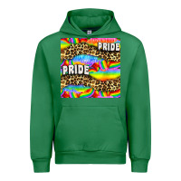 Emerald Pride lgbtq leopard with love and rainbow seamless Urban Hoodie - BundleAndBundleShop