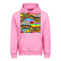 Fuchsia Pink Pride lgbtq leopard with love and rainbow seamless Urban Hoodie - BundleAndBundleShop