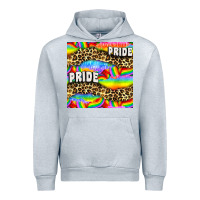 Heather Grey Pride lgbtq leopard with love and rainbow seamless Urban Hoodie - BundleAndBundleShop