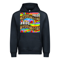 Navy Pride lgbtq leopard with love and rainbow seamless Urban Hoodie - BundleAndBundleShop