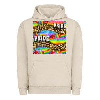 Pigment French Oak Pride lgbtq leopard with love and rainbow seamless Urban Hoodie - BundleAndBundleShop