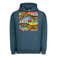 Pigment Midnight Navy Pride lgbtq leopard with love and rainbow seamless Urban Hoodie - BundleAndBundleShop
