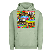 Pigment Oil Green Pride lgbtq leopard with love and rainbow seamless Urban Hoodie - BundleAndBundleShop