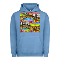 Pigment Pebble Blue Pride lgbtq leopard with love and rainbow seamless Urban Hoodie - BundleAndBundleShop