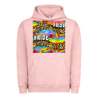 Pigment Salmon Pride lgbtq leopard with love and rainbow seamless Urban Hoodie - BundleAndBundleShop