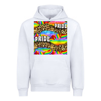 White Pride lgbtq leopard with love and rainbow seamless Urban Hoodie - BundleAndBundleShop
