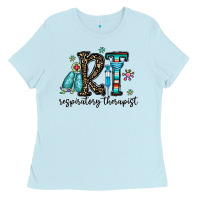 Baby Blue rt respiraory therapist Ladies Tee - CowhideDigitalArt
