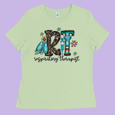 Rt Respiraory Therapist Ladies Tee Designed By Cowhidedigitalart