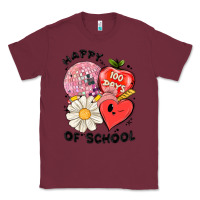 Burgundy happy 100 days of school Classic Tee - MaliasSmallBusiness