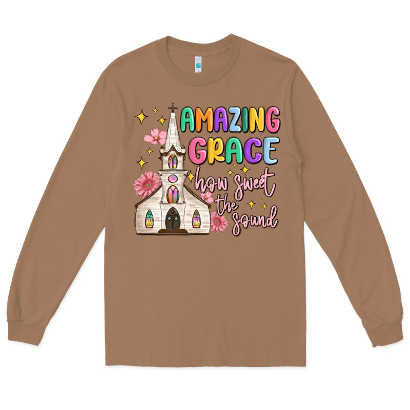 Amazing Grace How Sweet The Sound Long Sleeve Tee by MaliasSmallBusiness | Teevron