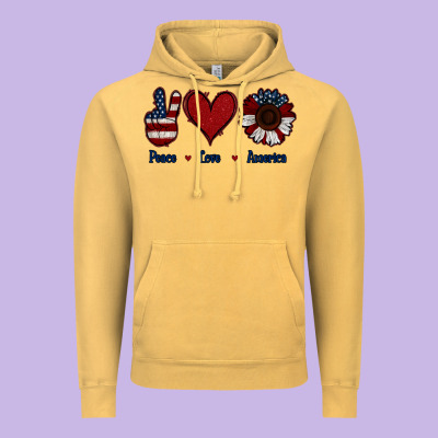 Peace Love America Vintage Hoodie Designed By Jasminsmagicworld