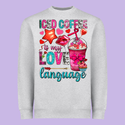 Iced Coffee Is My Love Language Heavyweight Sweatshirt Designed By Nancycooperartshop