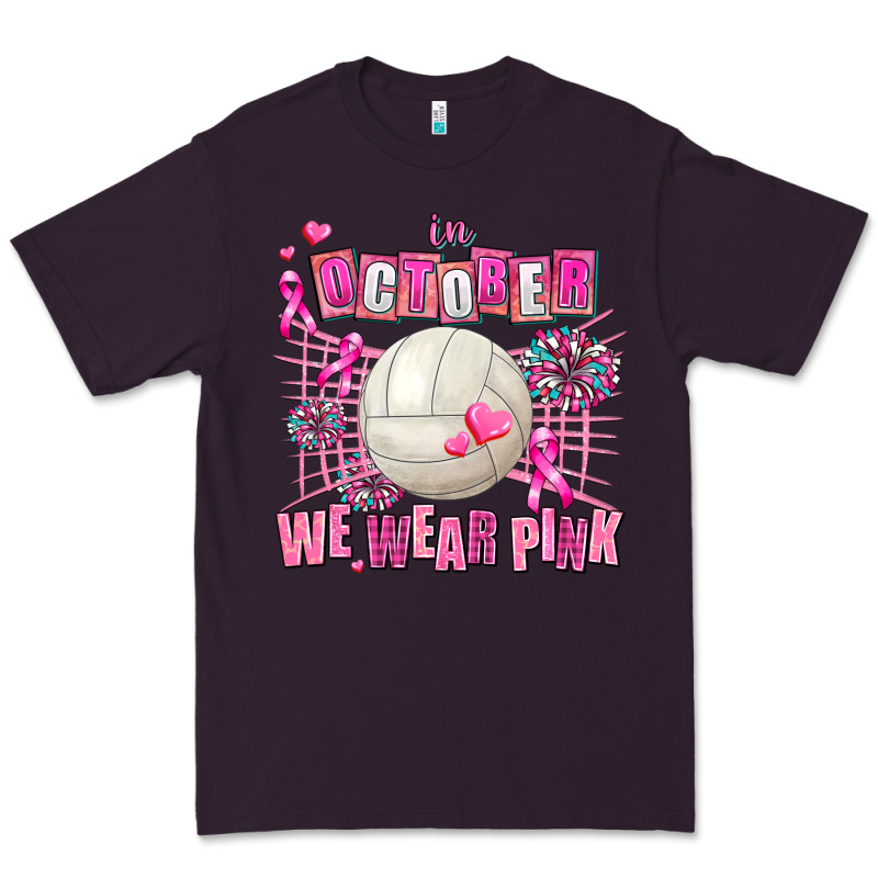 In October We Wear Pink Volleyball Premium Tee by AdoDesignShop | Teevron