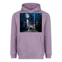 Lavender wolf howling at the moon Heavyweight Hoodie - TumblerDesignByShophia