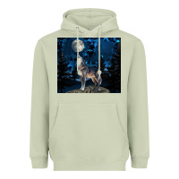 Matcha wolf howling at the moon Heavyweight Hoodie - TumblerDesignByShophia
