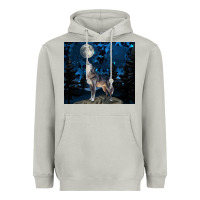 Moon Dust wolf howling at the moon Heavyweight Hoodie - TumblerDesignByShophia
