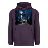 Plum wolf howling at the moon Heavyweight Hoodie - TumblerDesignByShophia