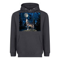 Smoke wolf howling at the moon Heavyweight Hoodie - TumblerDesignByShophia