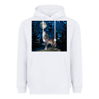 White wolf howling at the moon Heavyweight Hoodie - TumblerDesignByShophia