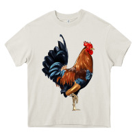 Cream cockerel Heavy Core Tee - JahusDesignShop