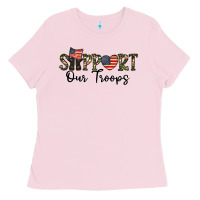 Bubblegum Pink support our troops Ladies Tee - CowhideDigitalArt