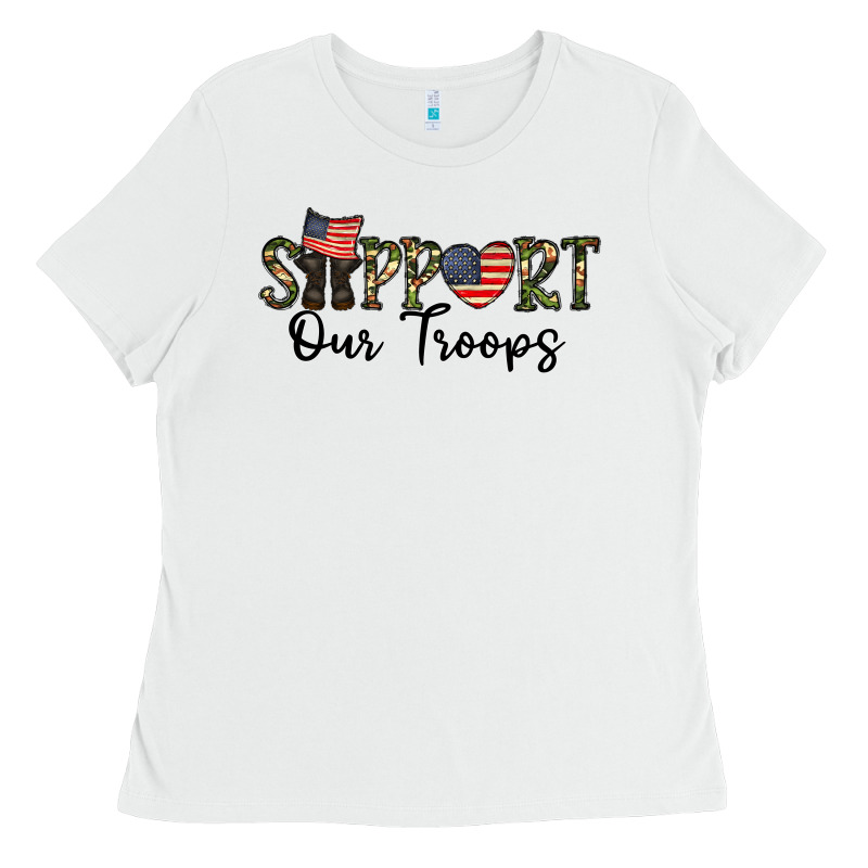 Support Our Troops Ladies Tee by CowhideDigitalArt | Teevron