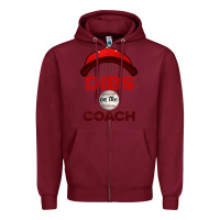 Burgundy Dibs On The Coach Baseball Zipper Hoodie - Bettercallsaul