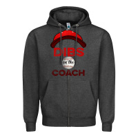 Charcoal Heather Dibs On The Coach Baseball Zipper Hoodie - Bettercallsaul