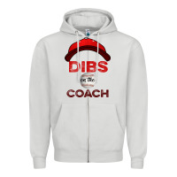 Dove Grey Dibs On The Coach Baseball Zipper Hoodie - Bettercallsaul