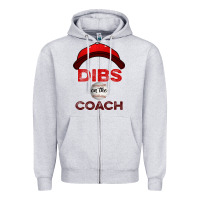 Heather Grey Dibs On The Coach Baseball Zipper Hoodie - Bettercallsaul