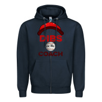 Navy Dibs On The Coach Baseball Zipper Hoodie - Bettercallsaul