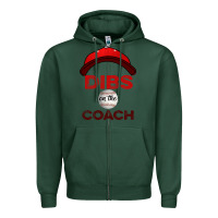 Sports Green Dibs On The Coach Baseball Zipper Hoodie - Bettercallsaul