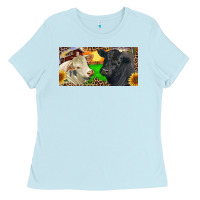 Baby Blue Charolais Bull And Black Angus Bull With Farm Ladies Tee - RanaPortraitStore