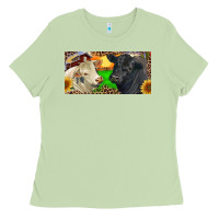 Matcha Charolais Bull And Black Angus Bull With Farm Ladies Tee - RanaPortraitStore