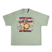 Oil Green great days start with iced coffee and gratitude Urban Heavy Tee - MaliasSmallBusiness