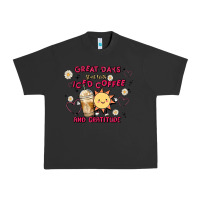Pigment Black great days start with iced coffee and gratitude Urban Heavy Tee - MaliasSmallBusiness