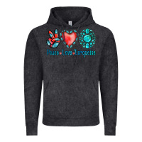 Vintage Black Peace Love Turquoise Vintage Hoodie - Jasminsmagicworld