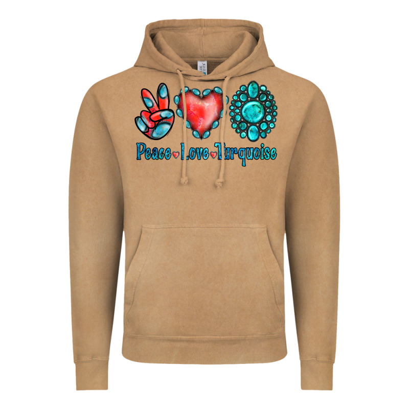 Peace Love Turquoise Vintage Hoodie by Jasminsmagicworld | Teevron