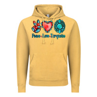 Vintage Mustard Peace Love Turquoise Vintage Hoodie - Jasminsmagicworld