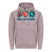 Vintage Zinc Peace Love Turquoise Vintage Hoodie - Jasminsmagicworld