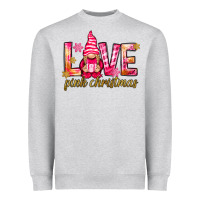 Heather Grey love pink christmas gnome Heavyweight Sweatshirt - NancyCooperArtShop