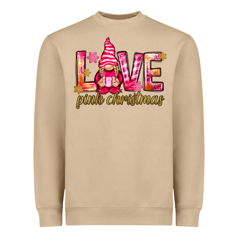 Love Pink Christmas Gnome Heavyweight Sweatshirt by NancyCooperArtShop | Teevron
